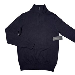 NWT New Christian Lacroix 100% Extra Fine Merino Wool Dark Grey Sweater Size S